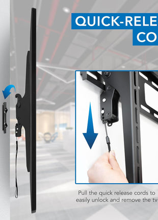 Mount-It! Portrait TV Wall Mount, Low Profile TV Mount for Vertical Mounting of Displays from 37 inch to 75 inch, High 165 lb Weight Capacity, Anti-Theft Design, Tilting Menu Wall Board Mount, Sturdy Design