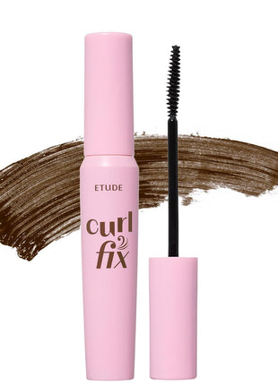 ETUDE Curl Fix Waterproof Mascara, Long-Lasting Curl, Brown, 0.27 fl oz