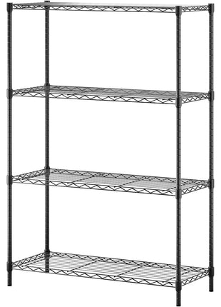 BestOffice | 4-Tier Wire Storage Shelves | 36x14x54 | Black | with Adjustable Racks | Heavy-Duty Metal Shelf, Holds Upto 1000 lbs | No-Tool Assembly | Ideal for Home & Garage Shelving