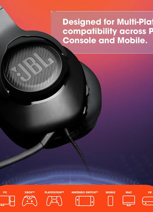 JBL Quantum 100 - Wired Over-Ear Gaming Headphones - Black, Large