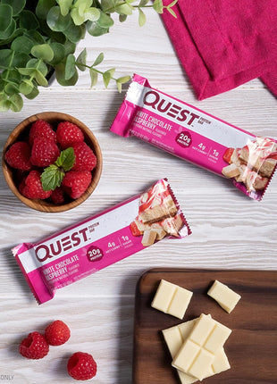 Quest Nutrition White Chocolate Raspberry Protein Bars, 12 Count