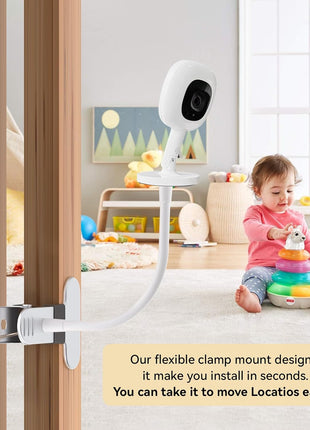 Portable Baby Monitor Mount Compatible with Nanit Smart Pro Baby Monitor & Flex Stand,8inches Flexible Arm with Adjustable Clip Secure Crib,Baby Camera Mount Without Tool or Wall Damage