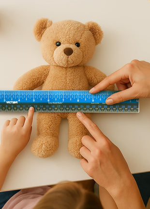 Victor EZ12PBL Plastic Dual Color 12 Inch Easy Read Ruler with Inches, Centimeters and Millimeters Measurements, Blue/Black