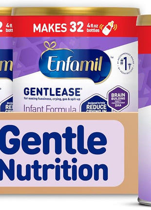 Enfamil Gentlease Easy to Digest Baby Formula, Brain Supporting DHA, for Easing Fussiness, Gas, Crying and Spit-up, 19.9 Oz Can, 4 Count