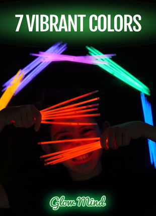100 Ultra Bright Glow Sticks Bulk Party Pack - Halloween Glow in the Dark Party Supplies Pack - 8" Glowsticks Party Favors with Bracelets and Necklaces