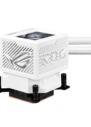 ASUS ROG RYUJIN III 360 ARGB EXTREME White Edition all-in-one AIO CPU liquid cooler, AMD Ryzen 9000 & Intel® CoreTM Ultra Ready, Asetek Gen8 V2 pump;high airflow static pressure magnetic fans; 3.5 inch LCD