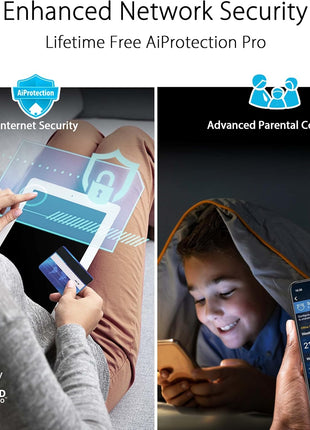 ASUS RT-AX5400 Dual Band WiFi 6 Extendable Router, Lifetime Internet Security Included, Instant Guard, Advanced Parental Controls, Built-in VPN, AiMesh Compatible, Gaming & Streaming, Smart Home