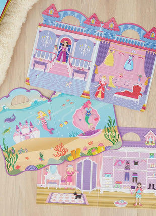 Melissa & Doug Puffy Sticker Activity Books Set of 3 – Dress-Up, Princess & Mermaid, with 208 Reusable Stickers and Fold-Out Scenes, Mess-Free Travel Toys for Kids Ages 4+ - FSC Certified