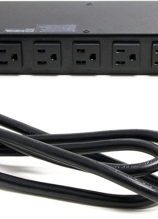 StarTech.com 16 Outlet Horizontal 1U Rack Mount PDU Power Strip for Network Server Racks - Surge Protection - 120V/15A - 6ft Power Cord (RKPW161915)