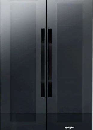 Luma Comfort Shadow Series Wine Cooler Refrigerator 12 Bottle & 39 Can Dual Temperature Zones, Freestanding Mirrored Wine and Beverage Fridge with Double-Layer Tempered Glass Door & Compressor Cooling