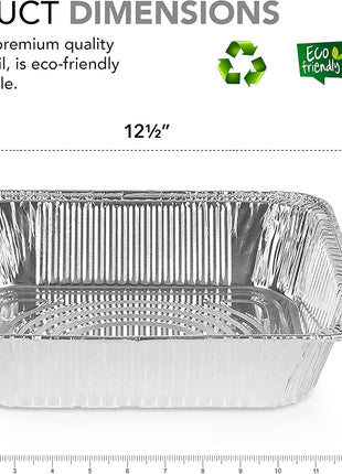 Stock Your Home Aluminum Pans 9x13 Disposable Foil Pans (30 Pack) - Half Size Steam Table Deep Trays - Tin Foil Pans Great for Cooking, Heating, Storing, Prepping Food