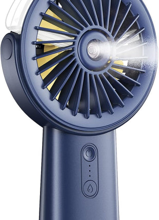 Otlonpe Handheld Misting Fan Portable, Small Personal Hand Held Rechargeable Mist Fan Water Spray, 4000mAh Battery Operated Hand Mister Fans 3-Speed, 4-15 Hrs Runtime for Travel Home Office Outdoor