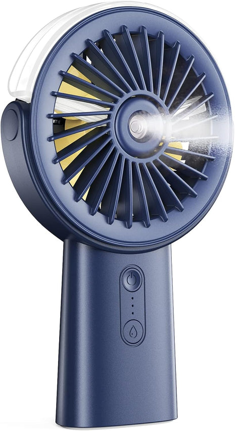Otlonpe Handheld Misting Fan Portable, Small Personal Hand Held Rechargeable Mist Fan Water Spray, 4000mAh Battery Operated Hand Mister Fans 3-Speed, 4-15 Hrs Runtime for Travel Home Office Outdoor