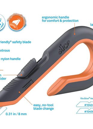 Slice - 10400 Box Cutter, 3 Position Manual Button with Ceramic Blade, Locking blade