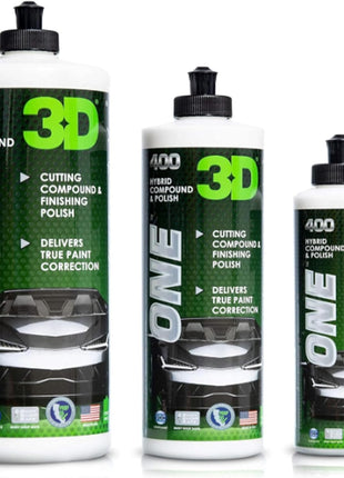 3D One Car Scratch & Swirl Remover Hybrid Rubbing Compound & Polish Buffing Compound for True Paint Correction 16oz Made in USA