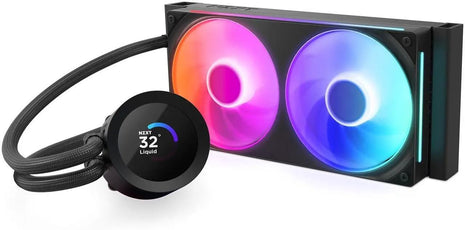 NZXT Kraken Plus 240 RGB – AIO CPU Liquid Cooler – 240mm Radiator – F240 RGB Core Single Frame Fan – Customizable 1.54 inch Square LCD – AMD® AM5, AM4 – Intel® LGA 1851/1700, 1200/115X – Black