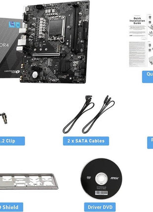 MSI PRO H610M-G DDR4 Motherboard (12th/13th/14th Gen Intel Core, LGA 1700 Socket, DDR4, PCIe 4, SATA 6Gb/s, 1Gbps LAN, M.2 Slots, USB 3.2, mATX)