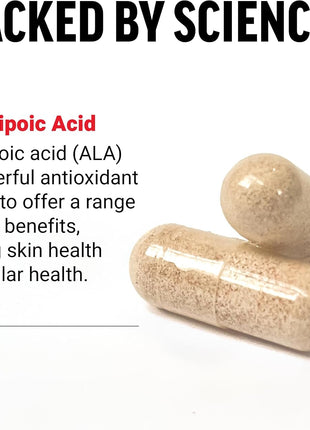 Force Factor Alpha Lipoic Acid 600mg Capsules, Antioxidants Supplement, ALA Supplement for Cardiovascular Support and Cellular Health, Vegan, No Gelatin, 60 Vegetable Capsules (Pack of 2)