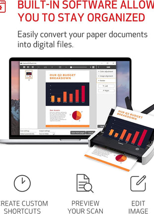 Canon imageFORMULA R10 - Portable Document Scanner, USB Powered, Duplex Scanning, Document Feeder, Easy Setup, Convenient, Perfect for Mobile Users, White