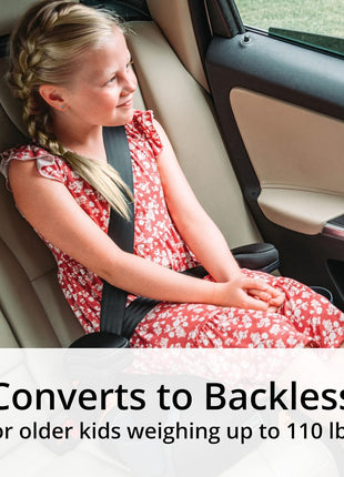 Chicco KidFit ClearTex Plus 2-in-1 Belt-Positioning Booster Car Seat | Obsidian, belt-positioning booster seat, ages 4+, 40-100 lbs, DuoGuard protection, ErgoBoost foam, flame retardant-free