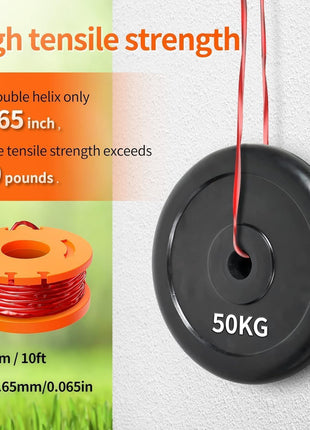15 Pack (WA0010)Replacement Trimmer Line Spool Compatible with Worx Weed Eater, 0.065 inch Trimmer Line Refills for Worx Trimmer,Weed Wacker String Replacement Parts(12 Trimmer Spools,3 Trimmer Caps)