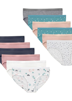 Hanes Girls' And Toddlers Underwear, Stretch Cotton Panties, 12-pack, Briefs, Bikini and Hipsters for Girls
