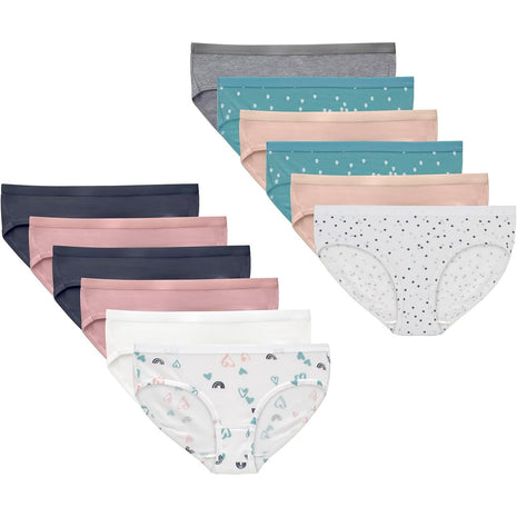 Hanes Girls' And Toddlers Underwear, Stretch Cotton Panties, 12-pack, Briefs, Bikini and Hipsters for Girls