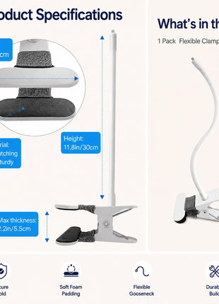 Baby Monitor Mount Compatible with Nanit Pro Smart Baby Monitor & Flex Stand ,Also for Cameras with 1/4 Screw Mount Flexible Long Gooseneck ArmBaby Camera Holder Stand Without Tools