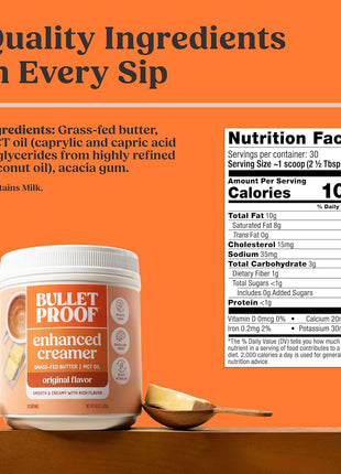 Bulletproof Original Creamer, 14.8 Ounces, Keto Coffee Creamer with MCT Oil and Grass-Fed Butter, Supports Brain Function