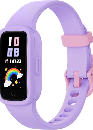 BIGGERFIVE Vigor 3 Kids Fitness Tracker Watch, AMOLED Screen, No App No Phone Needed, 3ATM Waterproof, Heart Rate and Sleep Monitor, Pedometer Watch, Sports Step Counter for Girls Ages 5-15, Lilac
