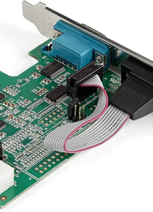 StarTech.com 2-port PCI Express RS232 Serial Adapter Card - PCIe RS232 Serial Host Controller Card - PCIe to Dual Serial DB9 Card - 16950 UART - Expansion Card - Windows & Linux, TAA (PEX2S953)