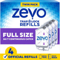 Zevo Flying Insect Trap Refill   for The Zevo MAx & Standard Indoor Fly Trap   Catch Gnats, House & Fruit Flies   Easy to Use   Mess Free Disposal (4 Refill Cartridges)