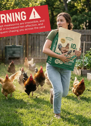 Hatortempt Bulk Dried Mealworms - 10 Lb Bag - Non-GMO Dried Mealworms for Chickens, Ducks & Wild Birds - High-Protein Chicken Feed & Bird Food