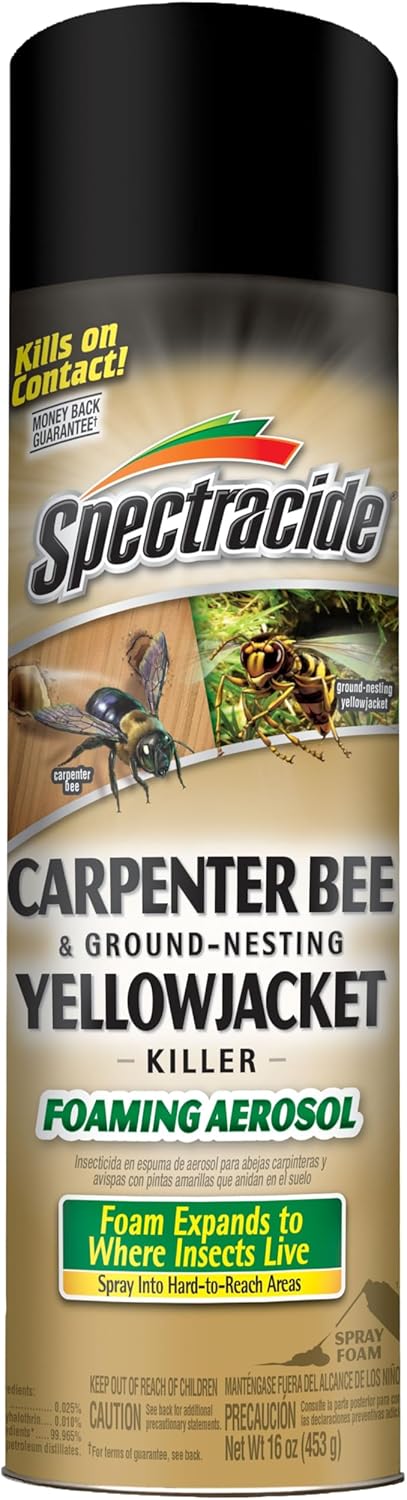 Spectracide Carpenter Bee And Ground-Nesting Yellowjacket Killer Foaming Aerosol 16 Ounces, Expands To Where Insects Live