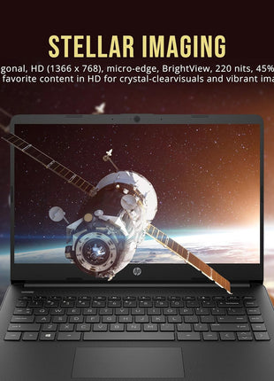 HP Stream 14 inch HD BrightView Laptop, Intel Celeron N4120, 16GB RAM, 288GB Storage (128GB eMMC + 160GB Docking Station Set), Intel UHD Graphics, 720p Webcam, Wi-Fi, 1 Year Office 365, Win 11 S, Black