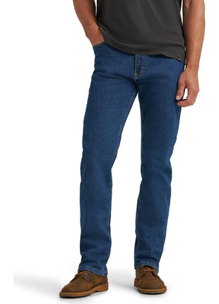 Wrangler Authentics Men's Regular Fit Comfort Flex Waist Jean, Dark Stonewash, 36W x 30L