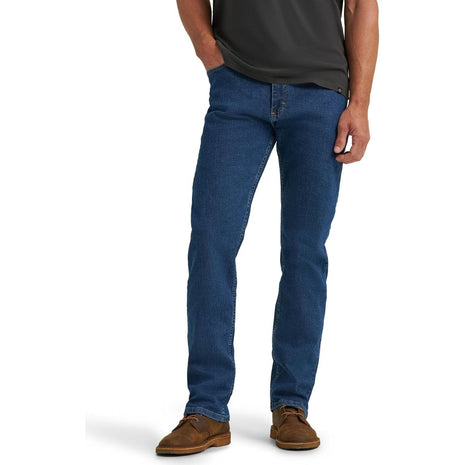 Wrangler Authentics Men's Regular Fit Comfort Flex Waist Jean, Dark Stonewash, 36W x 30L
