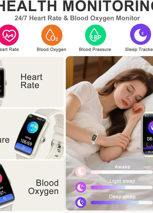 Fitness Tracker, Step Counter with 24/7 Heart Rate Blood Oxygen Sleep Monitor, Fitness Watch with 100+ Sports Modes, Waterproof Activity Smart Watches for Women Men Android iOS