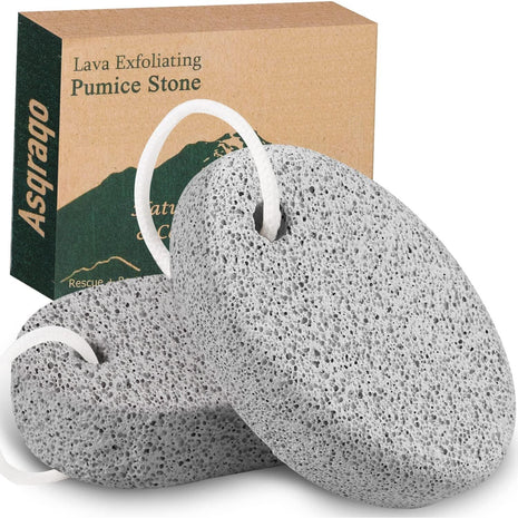2PCS Natural Pumice Stone, Asqraqo Lava Pedicure Tools Hard Skin Callus Remover for Feet and Hands - Foot File Exfoliation to Remove Dead Skin, and Callusess