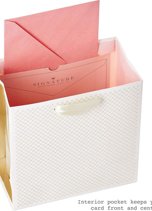 Hallmark Signature 7 inch Medium Birthday Gift Bag with Tissue Paper (Pink Flowers)