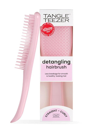 Tangle Teezer Ultimate Detangler Brush, Straight to Wavy, Millennial Pink | Patented two-tier, regular-flex teeth reduce breakage & split ends on wet or dry hair; Shower-friendly hairbrush for all ages