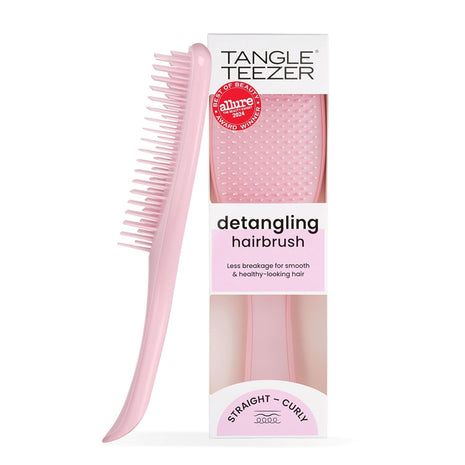 Tangle Teezer Ultimate Detangler Brush, Straight to Wavy, Millennial Pink | Patented two-tier, regular-flex teeth reduce breakage & split ends on wet or dry hair; Shower-friendly hairbrush for all ages