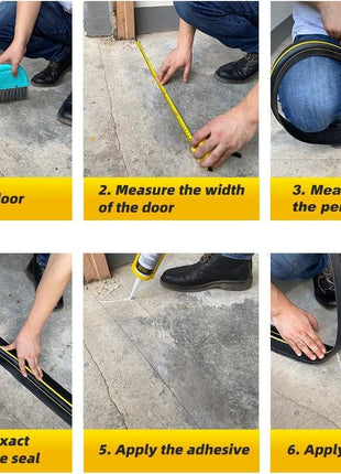 Jin&Bao Universal Garage Door Threshold Seal Strip 20FT Kit, Bottom Waterproof Rubber Weather Stripping Replacement(Yellow, 2 Adhesive)