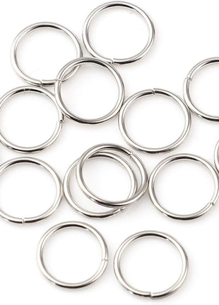 200 Pieces - 14mm Jump Rings Silver Tone - 16 Gauge (1.2mm Thickness)