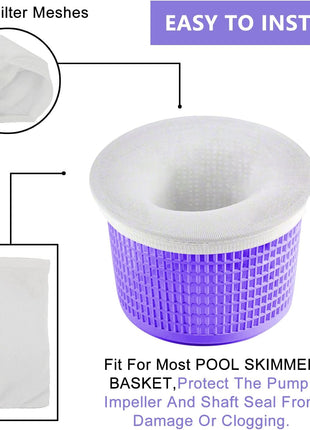 Coopache 30-Pack of Pool Skimmer Socks - Filters Baskets, Skimmers Cleans Debris and Leaves for In-Ground and Above Ground Pools