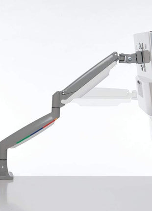 Kensington SmartFit One-Touch Monitor Arm – Height Adjustable Gas Spring for Single Monitor, 13′′–32′′, 360° Rotation, ±90° Tilt, Cable Management – White (K55470WW)