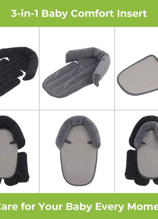 COOLBEBE Upgraded 3-in-1 Babybody Support for Newborn Infant Toddler - Extra Soft Car Seat Insert Cushion Pad, Perfect for Carseats, Strollers, Swings