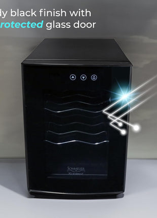 Koblenz EVFK-06 6-Bottle Free Standing Single Zone Fridge and Chiller, Wine | Thermoelectric Wine Cooler with Digital Display and Touch Controls, Black, Wine Bottles, EVFK-06, Great Value, For Gifts