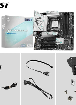 MSI B860M Gaming Plus WiFi Motherboard, mATX - Supports Intel Core Ultra Processors (Series 2), LGA 1851 - DDR5 Memory Boost 8800+ MT/s (OC), PCIe 5.0 x16, M.2 Gen5, Intel Killer 5G LAN, Wi-Fi 7