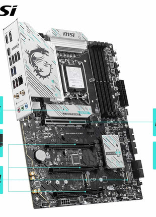 MSI B860 Gaming Plus WiFi Motherboard, ATX - Supports Intel Core Ultra Processors (Series 2), LGA 1851 - DDR5 Memory Boost 8800+ MT/s (OC), PCIe 5.0 x16 x16, M.2 Gen5, Intel Killer 5G LAN, Wi-Fi 7